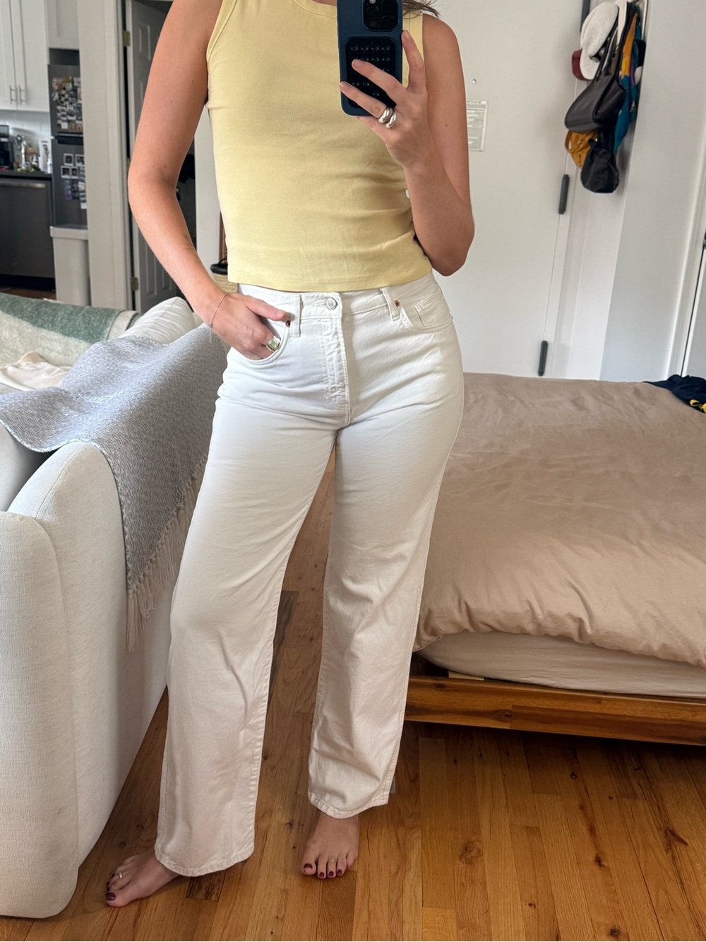Reformation Straight Leg Jeans in White